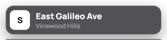 Street card showing East Galileo Ave in Vinewood Hills