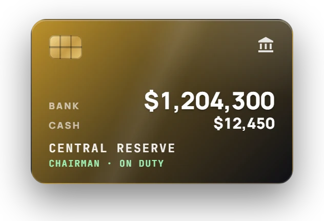 Gold bank card for the Central Reserve chairman