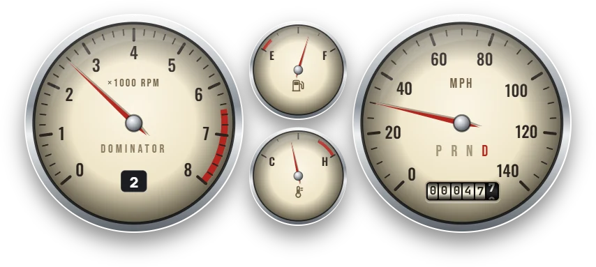 Classic gauges without the wood case