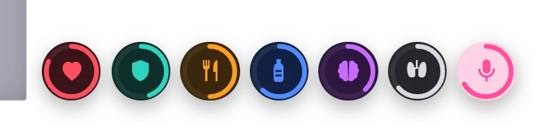 Status icons as progress rings