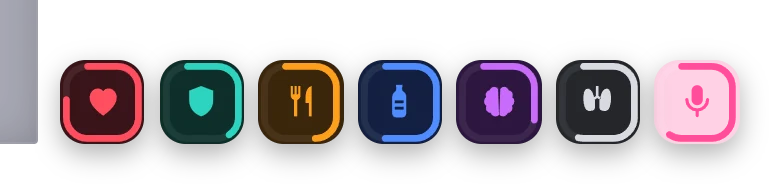 Status rings in rounded squares