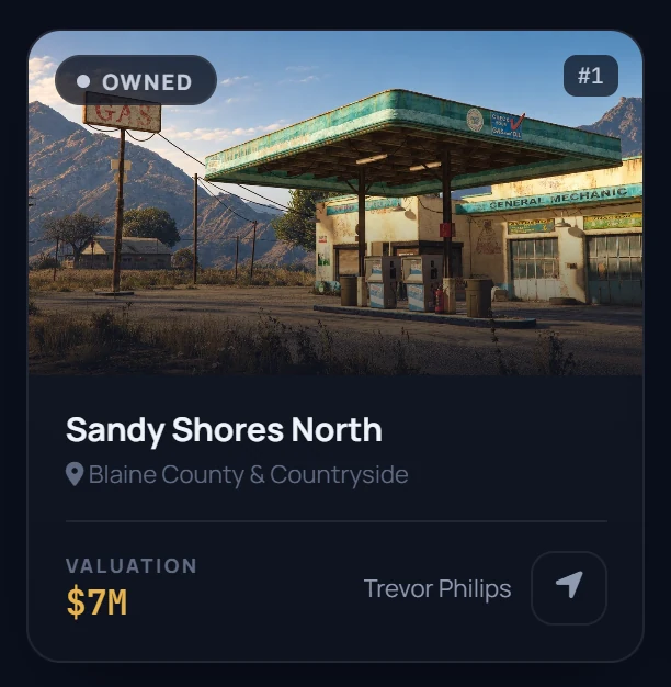 Sandy Shores North, owned by Trevor Philips, valued at $7M